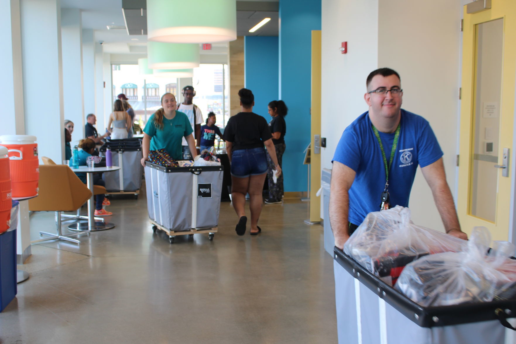 Stockton University freshmen move into the dorms in Atlantic City Saturday, Aug. 31, 2019.